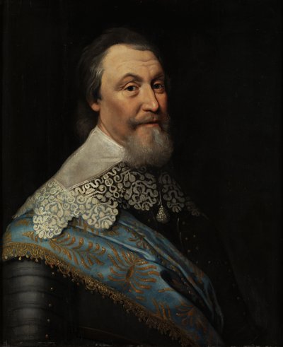 Muotokuva kreivi Axel Oxenstiernasta (Oxenstjerna) (1583-1654), Mierevelt, Michiel Jansz. of, Workshop of. Öljy puulle. Mitat: 70x60 cm. Tukholman kansallismuseo tekijältä Michiel Jansz. van Miereveld