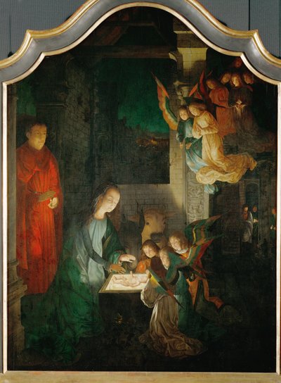 Pyhä yö (maalaus tammipuulle) tekijältä Michiel Sittow