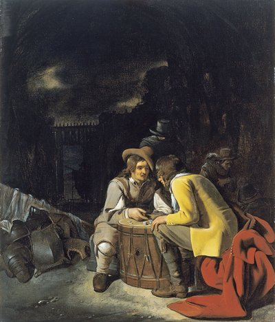 Sotilaat pelaamassa Dicea tekijältä Michiel Sweerts