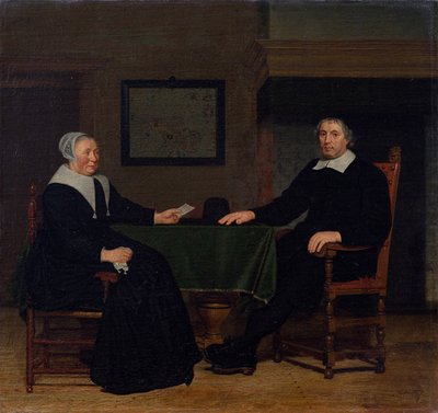 Muotokuva Adriaen Corverista ja hänen vaimostaan Rijckje Theulinghista. tekijältä Michiel van Musscher
