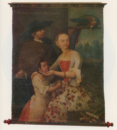 Yksi etnografisten muotokuvaryhmien parista, n. 1763 (rulla) tekijältä Miguel Cabrera