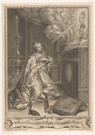 Maria Clementina Sobieska alttarin edessä tekijältä Miguel de Sorelló