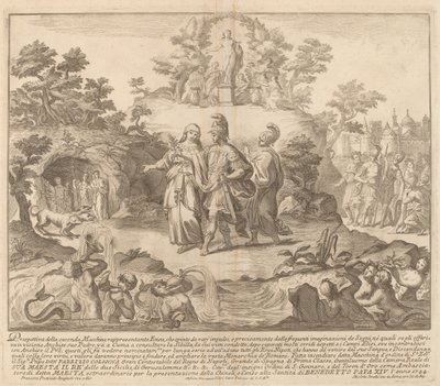 Aeneas ja Cumean Sybil "Chinea" -festivaalille tekijältä Miguel de Sorellò after Francisco Preciado