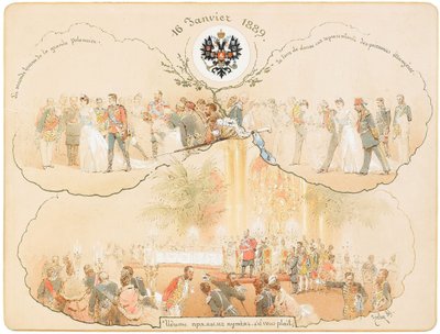 Ball Talvipalatsin heraldisessa salissa, 1889 tekijältä Mihaly von Zichy
