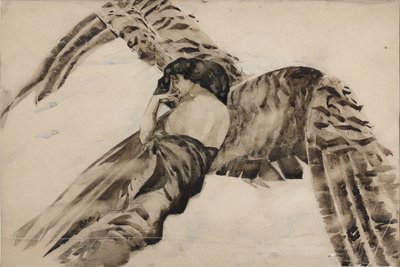 Lentävä demoni, 1890-1891 tekijältä Mikhail Aleksandrovich Vrubel