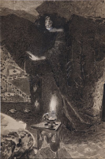 Kuvitus Mikhail Lermontovin runoon Demoni, 1890-1900 tekijältä Mikhail Aleksandrovich Vrubel