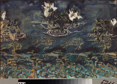 Nenuphars (nympheas) (Water lillies) - Mihail Aleksandrovich Vrubelin (Vrubel) (1856-1910) työ, akvarelli ja guassi paperille, venäläinen taide 1800-1900-luvulla, jugend - Valtionmuseo Abramtsevo Estate, Moskova tekijältä Mikhail Aleksandrovich Vrubel
