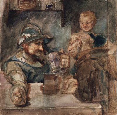 Oluttankardin yli, 1883 tekijältä Mikhail Aleksandrovich Vrubel