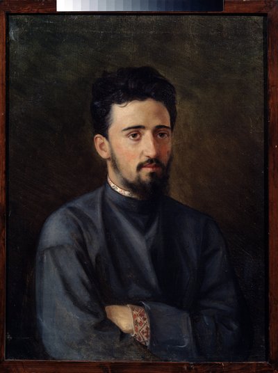Muotokuva kirjailija Vsevolod Mihailovich Garshinista (1855-1888) (Kirjailija V. M. Garshinin muotokuva). Mihail Georgievich Malyshevin (1852-1914) maalaus öljy kankaalle tekijältä Mikhail Georgievich Malyshev