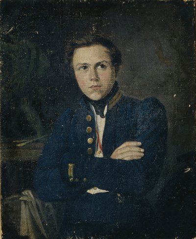 Kuvanveistäjä Aleksanteri Ivanovitš Terebenevin muotokuva 1812-1859, 1835 tekijältä Mikhail Ivanovich Skotti