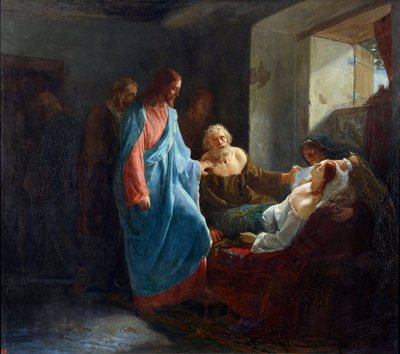 Mihail Mihailovitš Zelenski Jairuksen tyttären ylösnousemus (1843-1882 jälkeen) tekijältä Mikhail Mikhailovich Zelensky