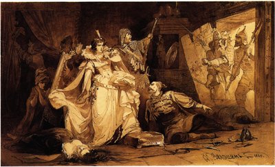 Marina Mniszechin pidätys, 1860 tekijältä Mikhail Osipovitsch Mikeshin