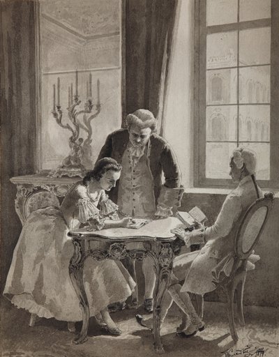 Keisarinna Katariina II:n venäjän kielen oppitunti, 1894 tekijältä Mikhail Petrovich Klodt Baron