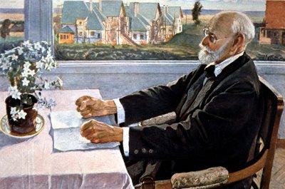 Ivan Pavlov talossaan Pietarin lähellä tekijältä Mikhail Vasilievich Nesterov
