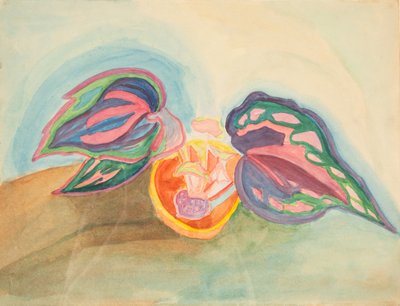 Asetelma kasvin kanssa, c. 1920. tekijältä Mikhail Vasilyevich Matyushin