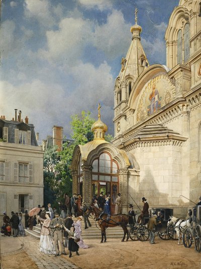 Ulos kirkosta, 1870-1880 tekijältä Mikhail Yakovlevich Villie