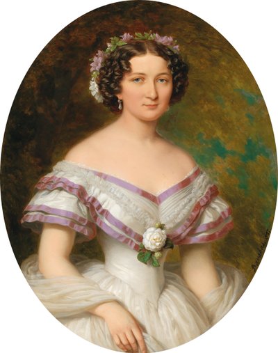 Kreivitär Maria Gabriella Josepha Anna Szápáryn muotokuva 1834-1912, os Atzél de Borosjenö, 1857. tekijältä Miklós Barabás