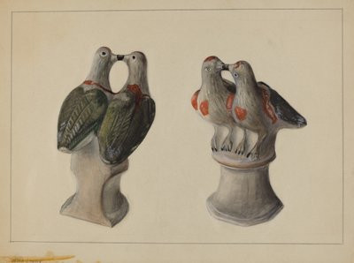 Chalkware Lovebirds, c. 1937. tekijältä Mina Lowry