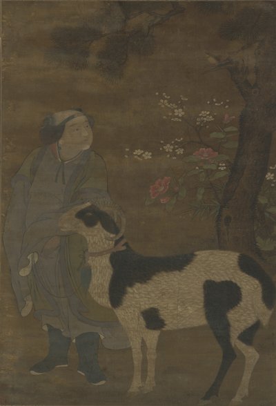 Jalo poika ja hänen vuohinsa tekijältä Ming Dynasty Chinese School