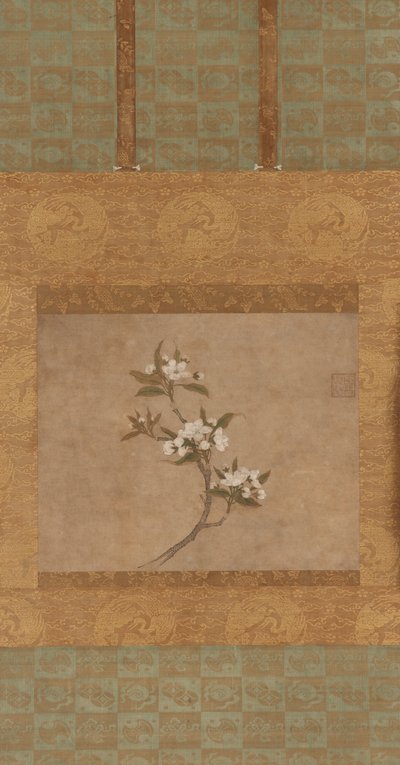 Päärynäkukkien oksa (muste ja väri paperilla) tekijältä Ming Dynasty Chinese School