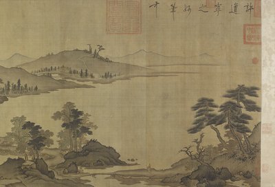 Syksyinen joki sateessa ja pilvissä tekijältä Ming Dynasty Chinese School