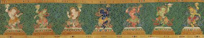 Yksityiskohta keisarillisesta kirjaillusta silkki-tangasta tekijältä Ming Dynasty Chinese School