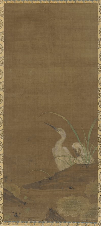 Haikarat ja vesikasvit (muste ja väri silkillä) tekijältä Ming Dynasty Chinese School