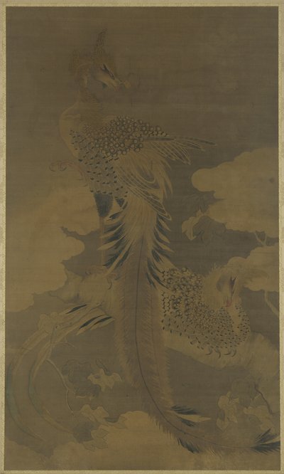 Phoenixes Paulownia-puussa, n. 1500 tekijältä Ming Dynasty Chinese School