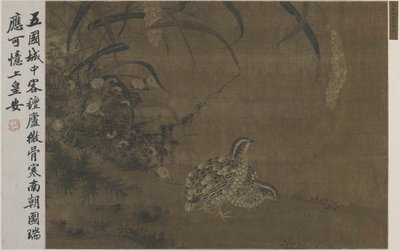 Viiriäinen ja hirssi tekijältä Ming Dynasty Chinese School