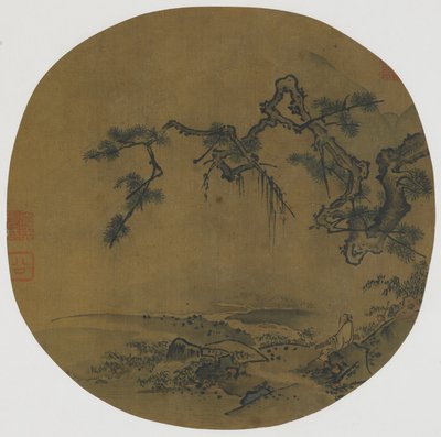 Istuu männyn alla, 1400-1600-luku tekijältä Ming Dynasty Chinese School