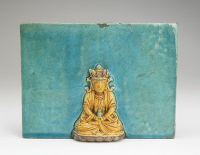 Laatta Buddha Amitabhan hahmolla (keraaminen) tekijältä Ming Dynasty Chinese School