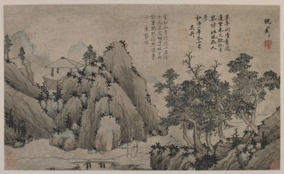 Kävely vuoristovirran varrella (muste ja väri paperille) tekijältä Ming Dynasty Chinese School