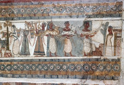 Yksityiskohta, fresko sarkofagissa Hagia Triadalta tekijältä Minoan