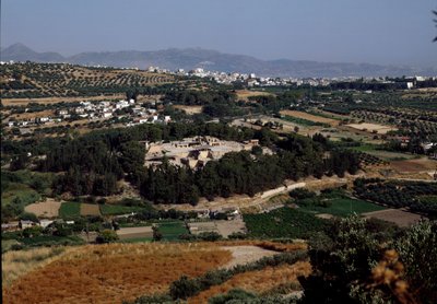 Minolainen taide: näkymä kuningas Minoksen koko palatsista Cnossoksessa (Knossos). 1600-1400 eaa. Kreeta tekijältä Minoan