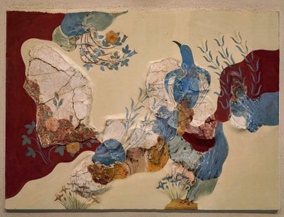 "Sininen lintu" Fresko tai "Kreetan sininen lintu". Knossos tekijältä Minoan