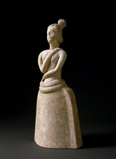 Minolainen taide: terrakottahahmosta nainen palvonnassa. Piskokephalon pyhäköstä Kreetalta. 1700-1450 eaa. Himmeä. 24,6 cm Heraklion, arkeologinen museo tekijältä Minoan