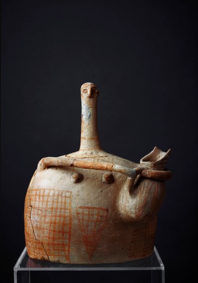 Minolainen sivilisaatio: terrakottaveistos feminiinisestä jumaluudesta (äitijumalatar?) Myrtosista. 2300 eaa. Himmeä. 21,1 cm Kreeta, Agios Nikolaoksen (Pyhä Nikolauksen) museo tekijältä Minoan