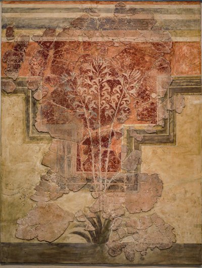 Minolainen koostumus. Paneeli "Liliy Frescoes" tekijältä Minoan