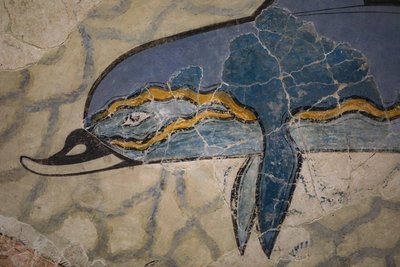 Osa "delfiinifrescoa". 1600 - 1450 eaa tekijältä Minoan