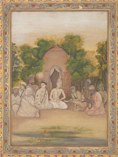 Eri uskontojen pyhien miesten kokoontuminen, n. 1770-75. tekijältä Mir Kalan Khan