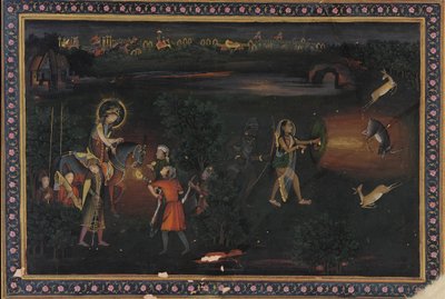 Hirven vaaniminen yöllä, 1700-luku. tekijältä Mir Kalan Khan