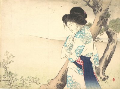 The Mad Woman of Yawata Yawata no kyojo from kuchie frontispiece of a novel, ca. 1905. tekijältä Mizuno Toshikata