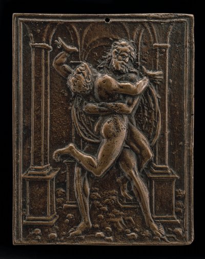 Hercules ja Antaeus, 1400-luvun loppu - 1500-luvun alku. tekijältä Moderno