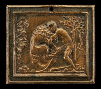 Hercules ja Nemean-leijona, 1400-luvun loppu - 1500-luvun alku. tekijältä Moderno