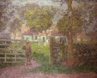 Homestead, n. 1910 (öljy kankaalle) tekijältä Modest Huys
