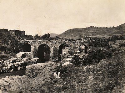 Imperiumin rakentaminen fasistisella aikakaudella: portugalilainen silta Gondarissa, Etiopiassa, 9.5.1936 (b/w kuva) tekijältä Modestino Baldinetti