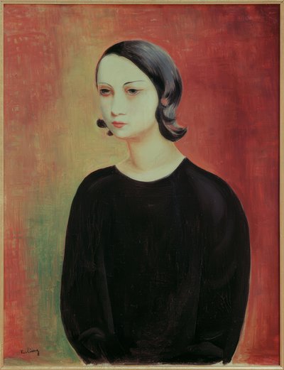 Tyttö mustassa puserossa tekijältä Moise Kisling