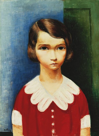 Tyttö punaisessa paidassa tekijältä Moise Kisling