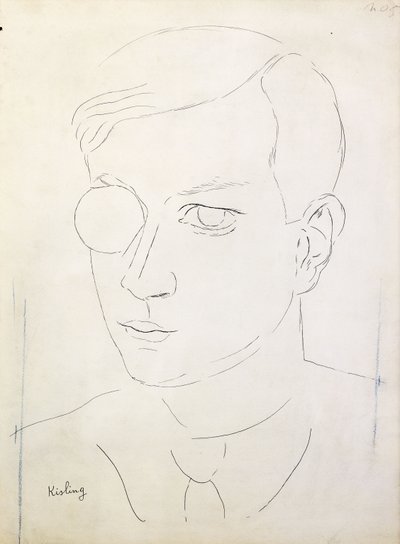 Tristan Tzaran muotokuva; Portrait de Tristan Tzara (Tristan Tzaran muotokuva) tekijältä Moise Kisling