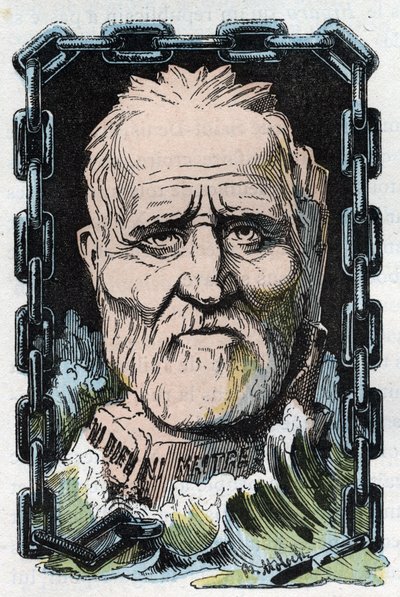 Muotokuva Louis Auguste (Louis-Auguste) Blanquista (1805-1881), ranskalaisesta sosialististeoreetikko ja vallankumouksellinen. tekijältä Moloch